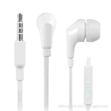 White ear-buds noise-cancelling with mic